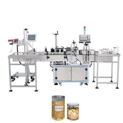 Automatic Horizontal Round Bottle Labeling Machine Top Label Applicator Machine Product Labels For Cosmetic Bottle